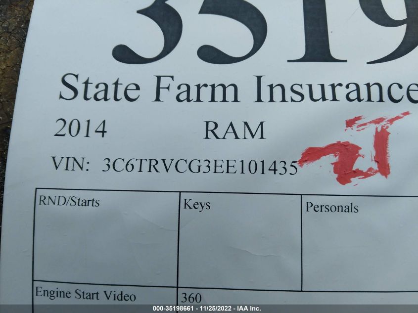 2014 RAM PROMASTER 3C6TRVCG3EE101435