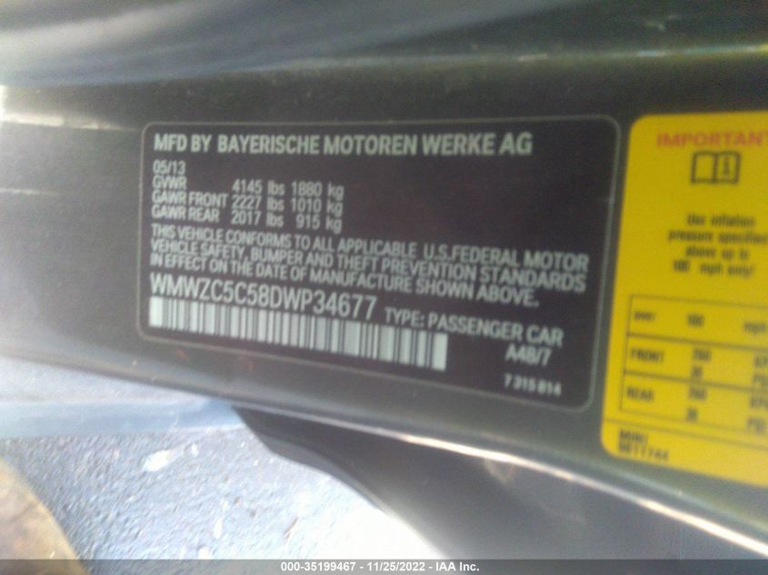 2013 MINI COOPER COUNTRYMAN S ALL4 WMWZC5C58DWP34677