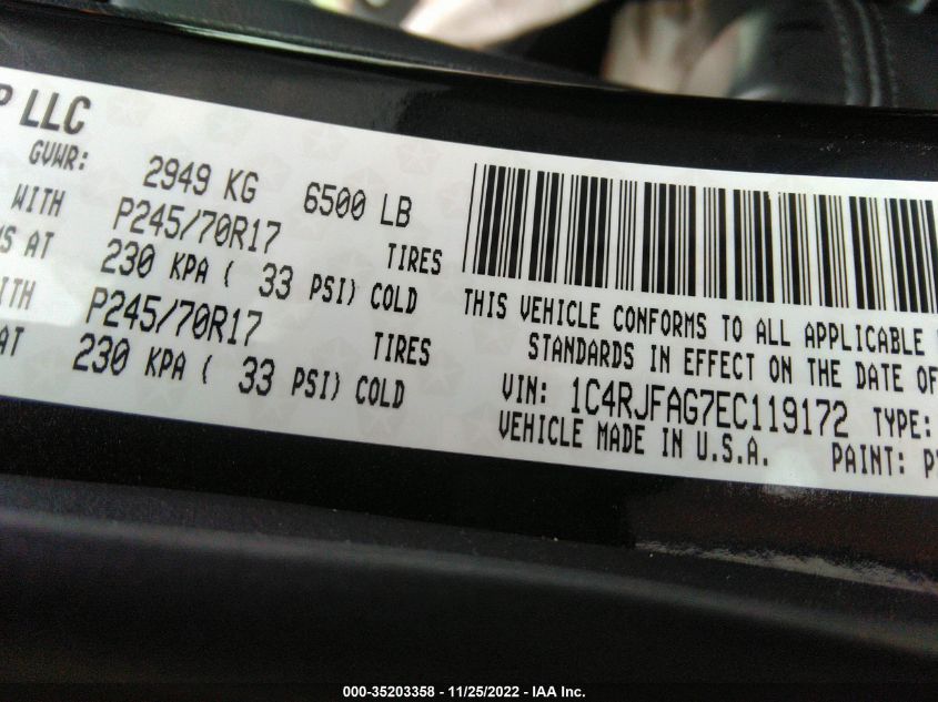2014 JEEP GRAND CHEROKEE LAREDO - 1C4RJFAG7EC119172