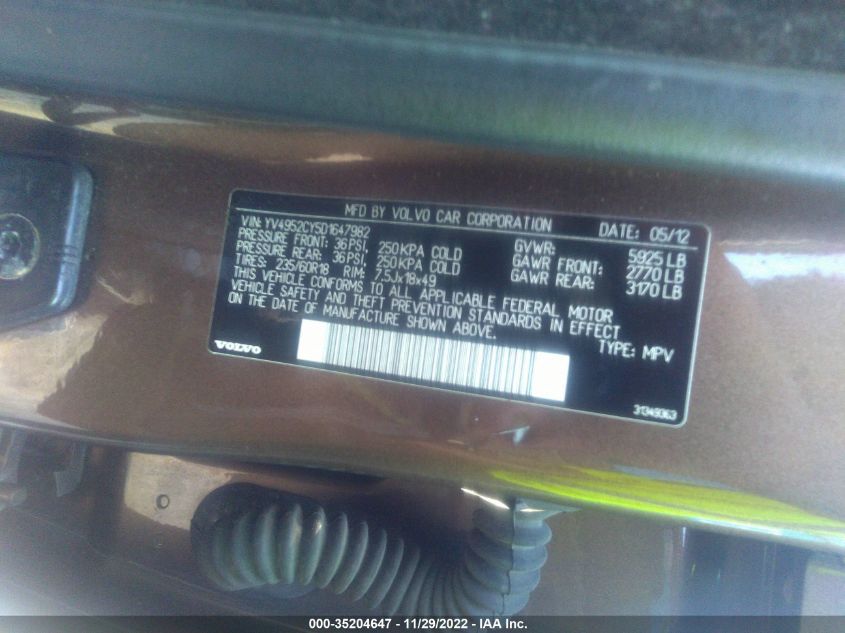2013 VOLVO XC90 YV4952CY5D1647982