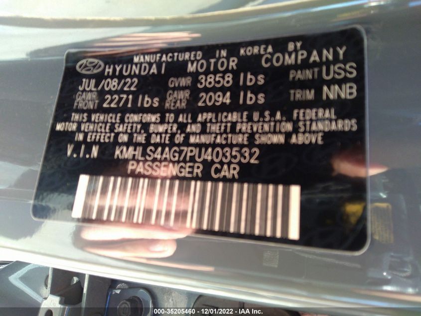 VIN KMHLS4AG7PU403532 2023 HYUNDAI ELANTRA no.9