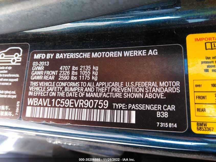 2014 BMW X1 XDRIVE28I WBAVL1C59EVR90759