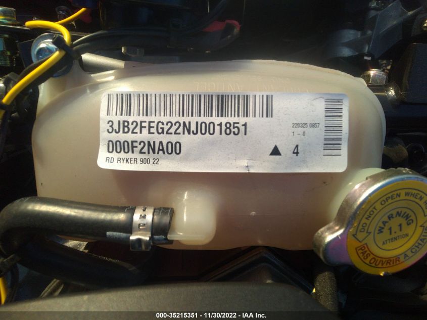 2022 CAN-AM RYKER 3JB2FEG22NJ001851
