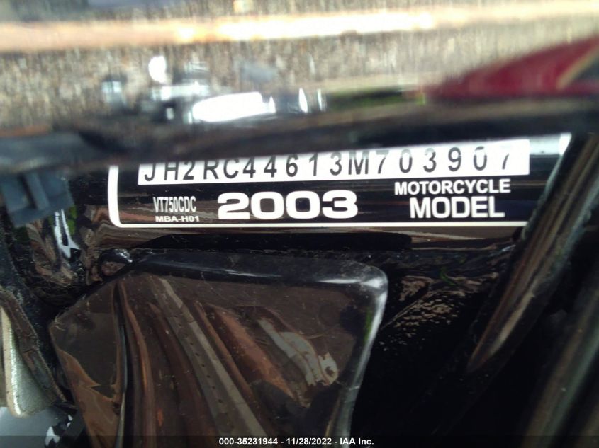 2003 HONDA VT750 CDC JH2RC44613M703907