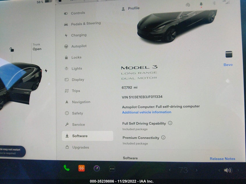 VIN 5YJ3E1EB3JF011334 2018 TESLA MODEL 3 LONG RANGE