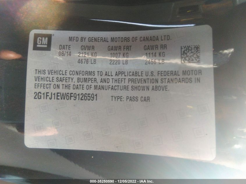 2015 CHEVROLET CAMARO SS - 2G1FJ1EW6F9126591