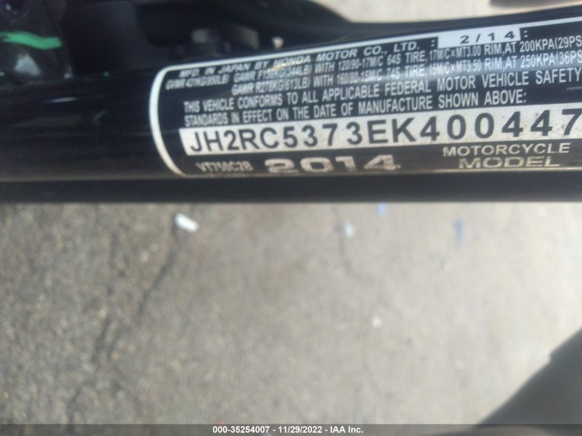 2014 HONDA VT750 C2B JH2RC5373EK400447