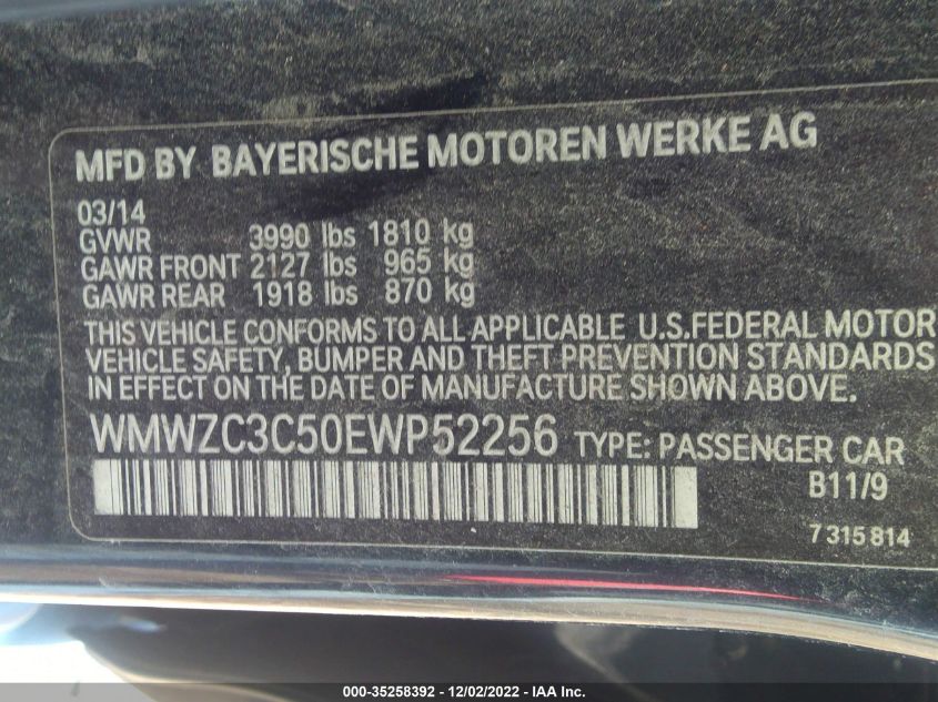 2014 MINI COOPER COUNTRYMAN S WMWZC3C50EWP52256