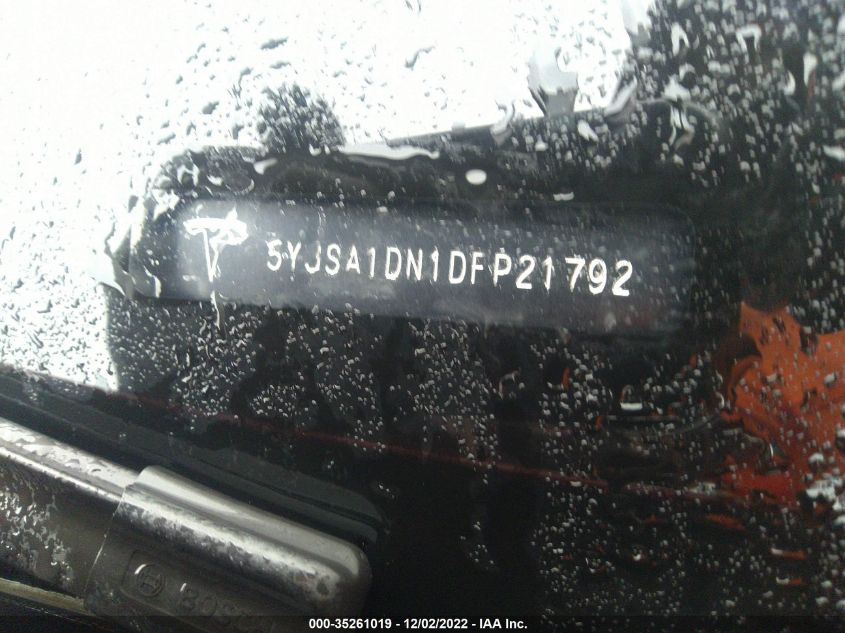 2013 TESLA MODEL S - 5YJSA1DN1DFP21792
