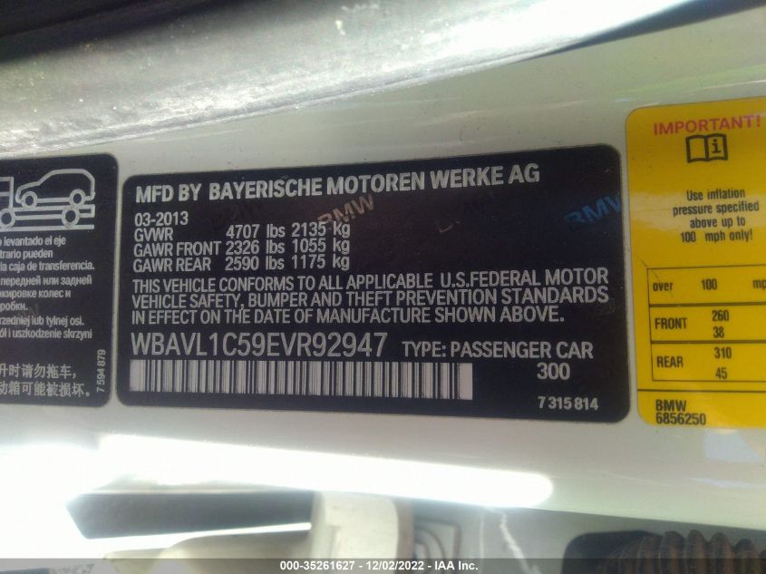 2014 BMW X1 XDRIVE28I WBAVL1C59EVR92947