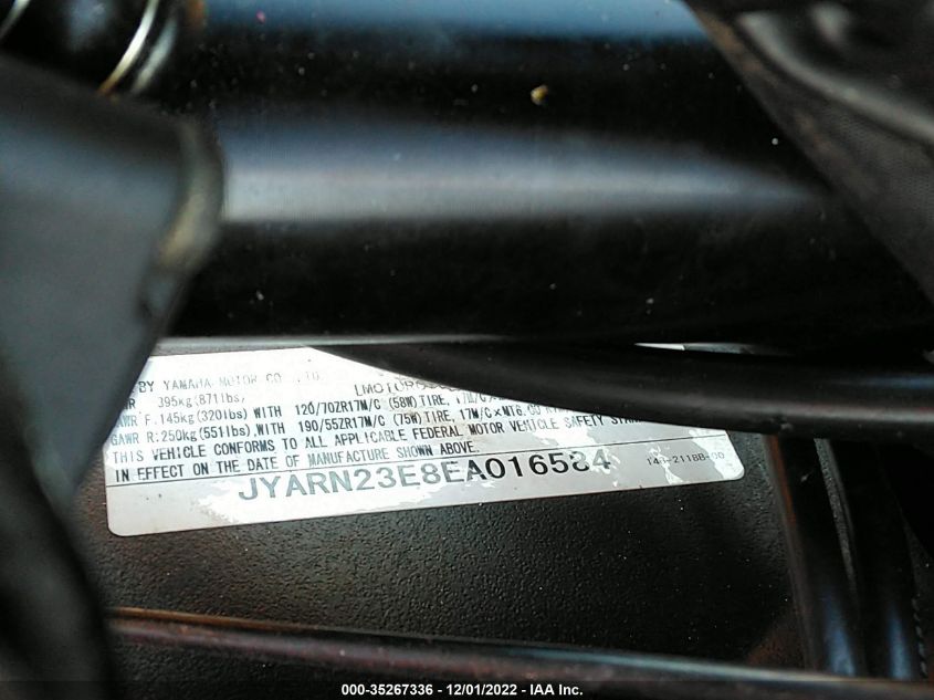 2014 YAMAHA YZFR1 JYARN23E8EA016584