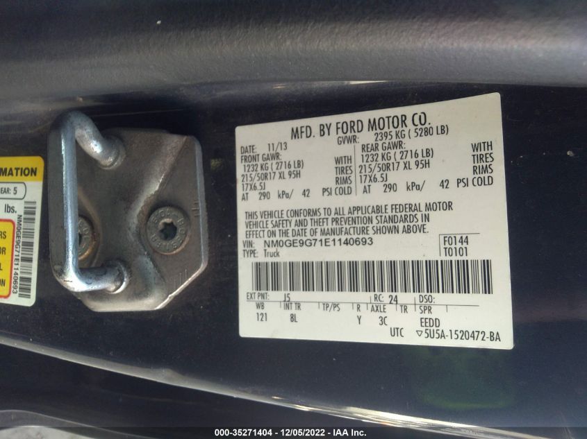 2014 FORD TRANSIT CONNECT WAGON TITANIUM NM0GE9G71E1140693