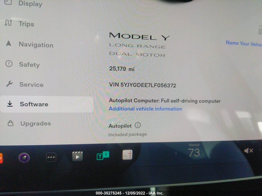 VIN 5YJYGDEE7LF056372 2020 TESLA MODEL Y LONG RANGE