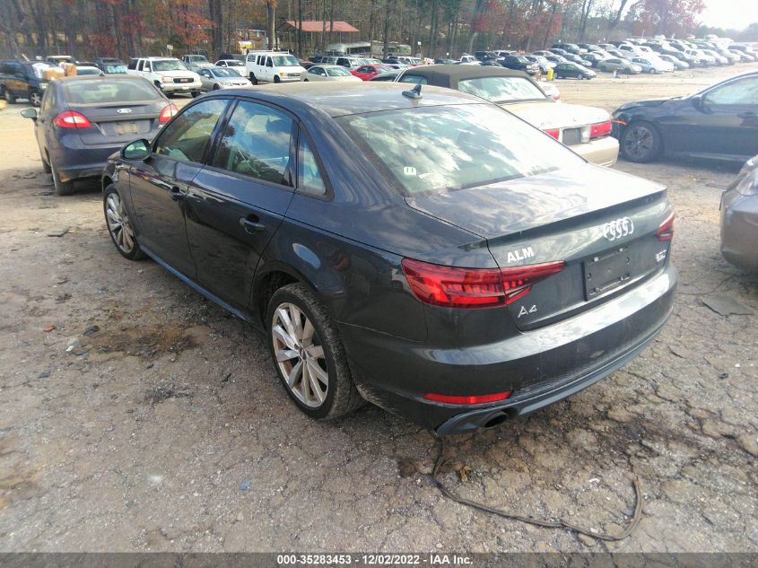 2018 AUDI A4 TECH PREMIUM WAUDNAF41JN001436