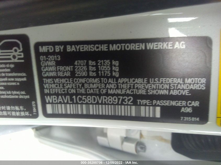 2013 BMW X1 XDRIVE28I WBAVL1C58DVR89732