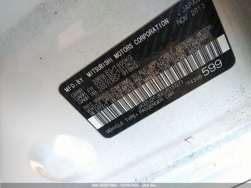 2014 MITSUBISHI LANCER ES JA32U2FU6EU015071