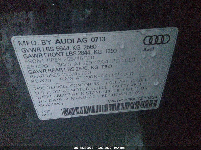 2014 AUDI SQ5 PRESTIGE WA1VGAFPXEA019324