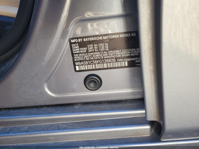 2015 BMW 535 WBA5B1C56FG126826
