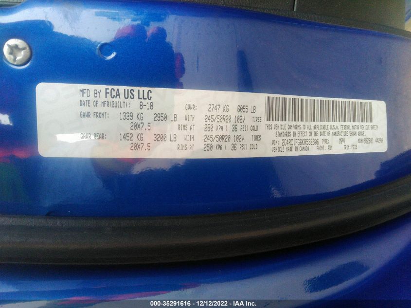2019 CHRYSLER PACIFICA TOURING PLUS - 2C4RC1FG6KR532306
