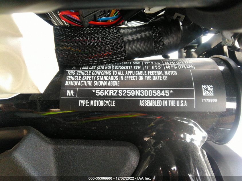 2022 INDIAN MOTORCYCLE CO. FTR S 56KRZS259N3005845