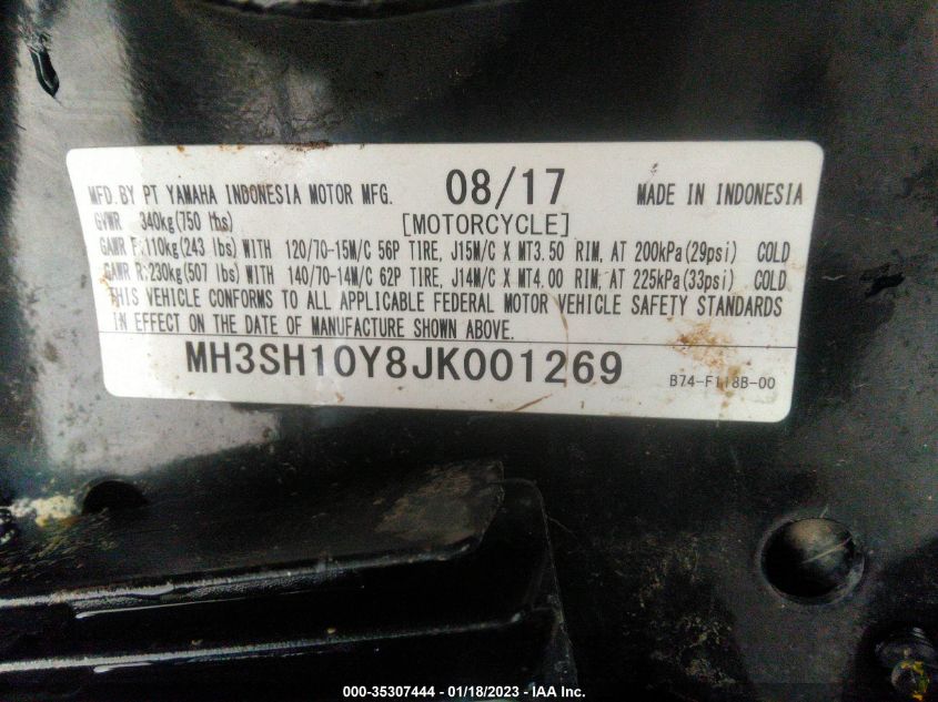 2018 YAMAHA CZD300 A MH3SH10Y8JK001269