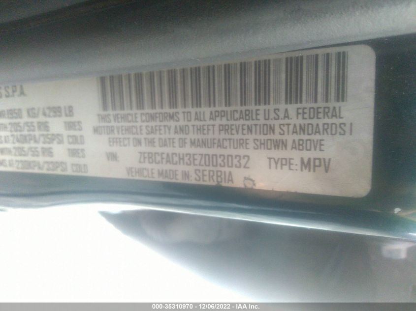 2014 FIAT 500L LOUNGE ZFBCFACH3EZ003032