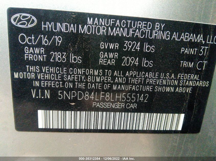 5NPD84LF8LH555142 Hyundai Elantra SEL/VALUE/LIMITED 9