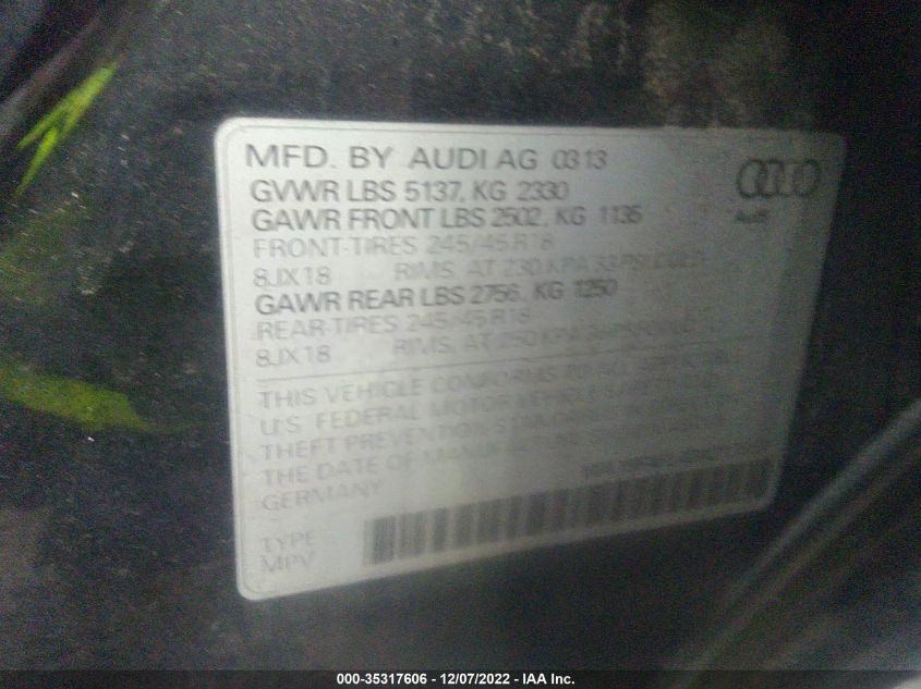 2013 AUDI ALLROAD PREMIUM WA19FAFL4DA217851