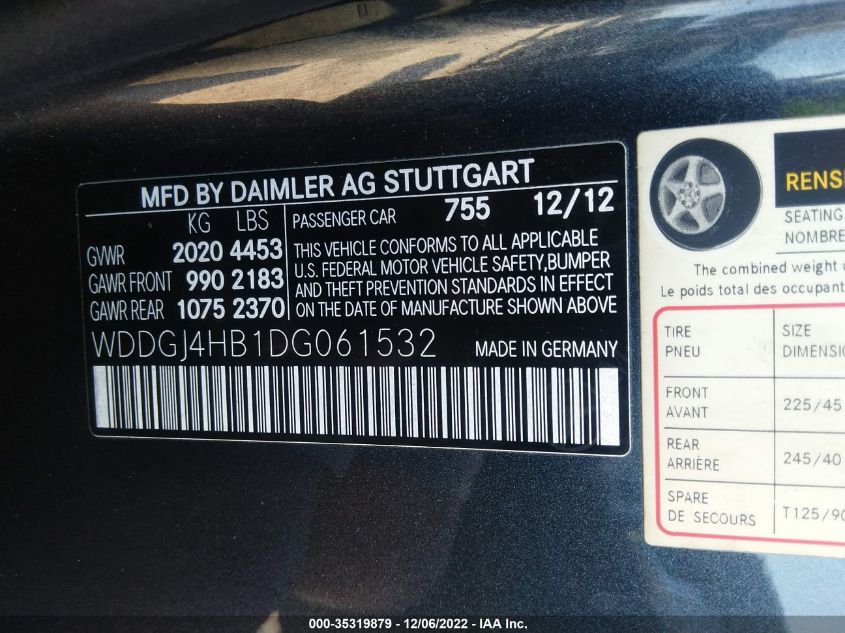 2013 MERCEDES-BENZ C-CLASS C 250 WDDGJ4HB1DG061532