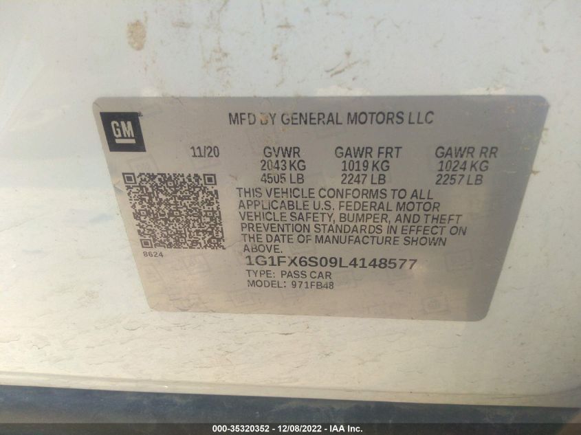 2020 CHEVROLET BOLT EV PREMIER - 1G1FX6S09L4148577