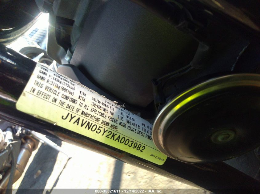 2019 YAMAHA XVS950 CU/CUC JYAVN05Y2KA003982