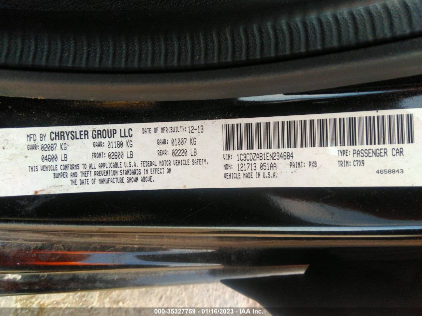 2014 DODGE AVENGER SE 1C3CDZAB1EN234684