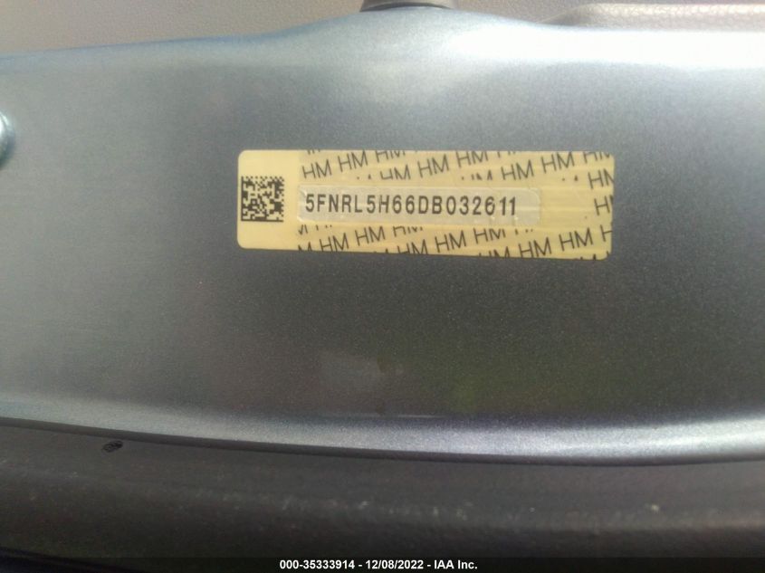 VIN 5FNRL5H66DB032611 2013 HONDA ODYSSEY no.9