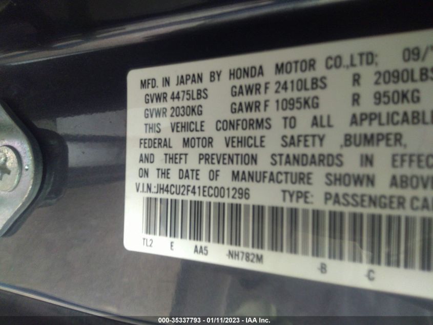 2014 ACURA TSX JH4CU2F41EC001296