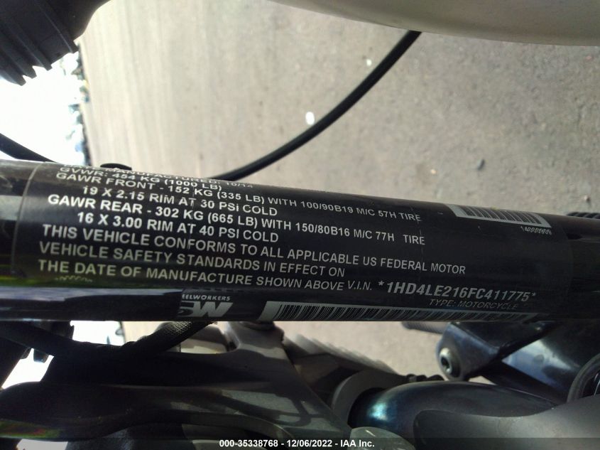 2015 HARLEY-DAVIDSON XL883 IRON 883 1HD4LE216FC411775