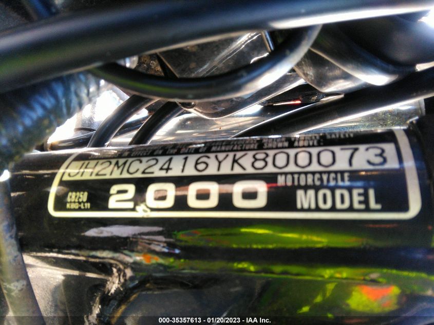 2000 HONDA CB250 JH2MC2416YK800073