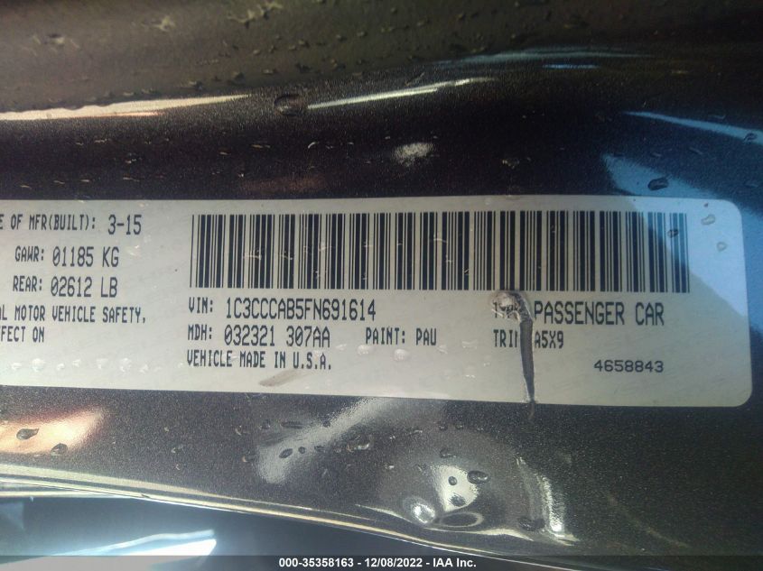 2015 CHRYSLER 200 LIMITED - 1C3CCCAB5FN691614