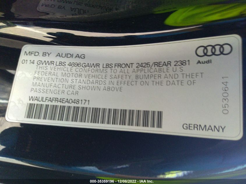 2014 AUDI A5 PREMIUM PLUS WAULFAFR4EA048171