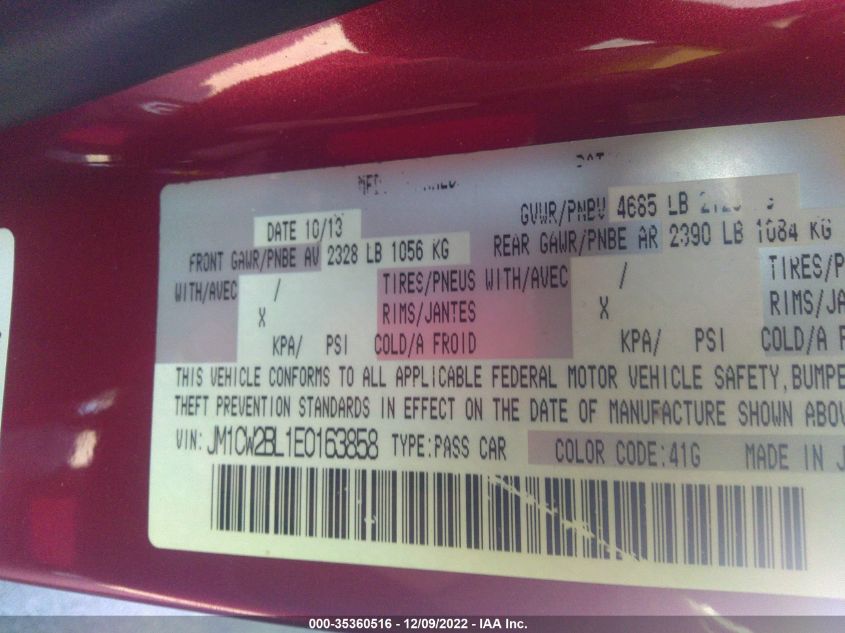 2014 MAZDA MAZDA5 SPORT JM1CW2BL1E0163858