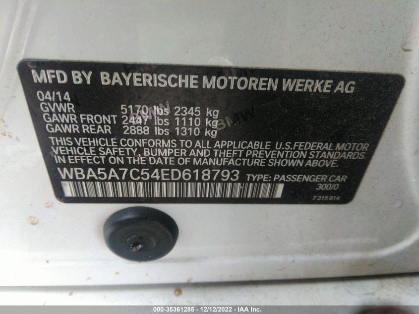 2014 BMW 5 SERIES 528I XDRIVE - WBA5A7C54ED618793