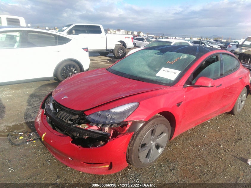 VIN 5YJ3E1EB3NF133018 2022 TESLA MODEL 3 LONG RANGE