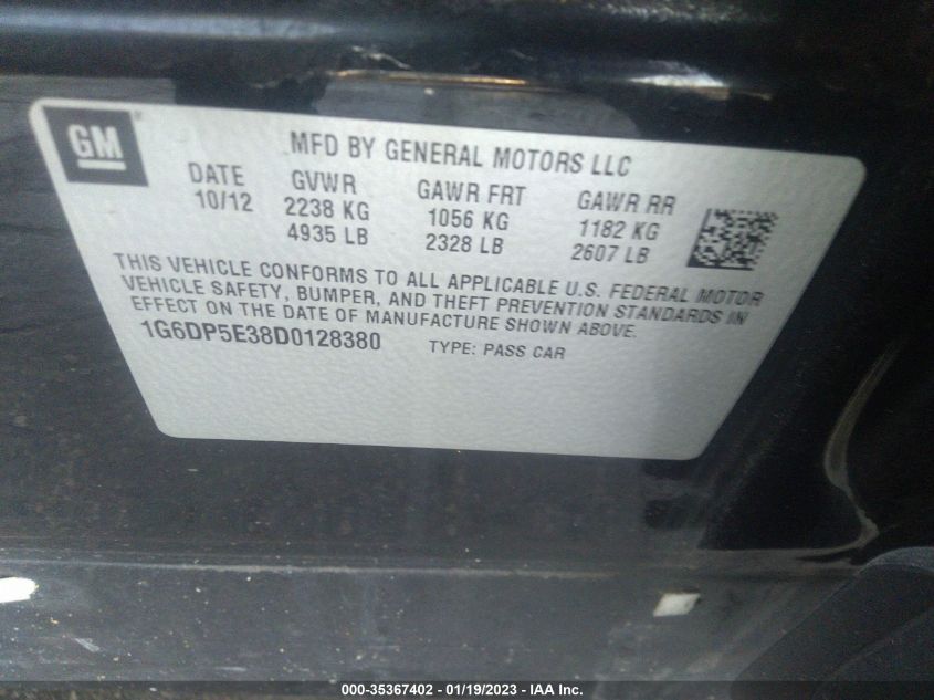 2013 CADILLAC CTS PREMIUM - 1G6DP5E38D0128380
