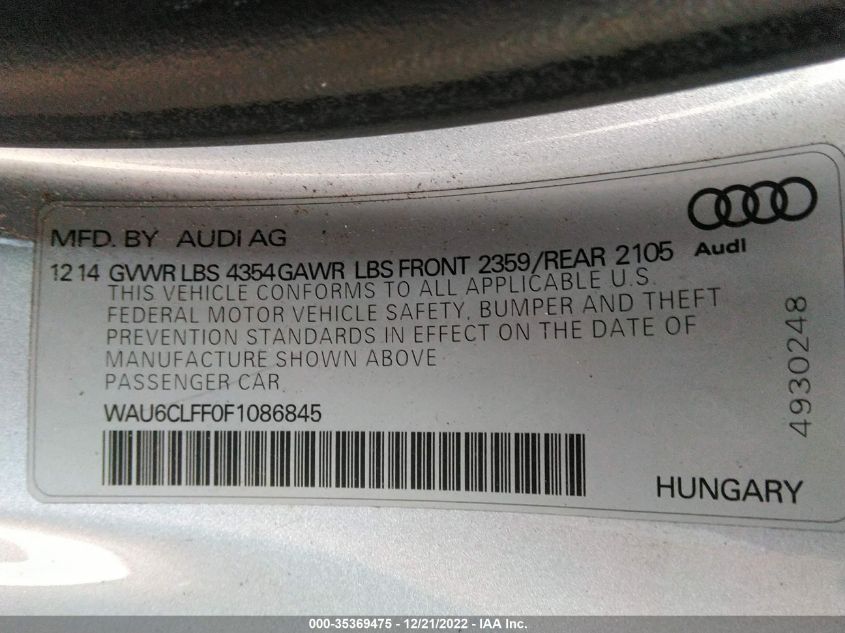 2015 AUDI A3 1.8T PREMIUM WAU6CLFF0F1086845