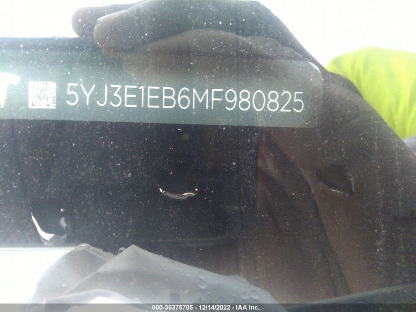 VIN 5YJ3E1EB6MF980825 2021 TESLA MODEL 3 LONG RANGE