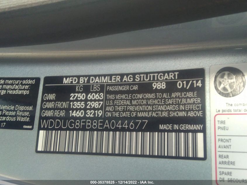 2014 MERCEDES-BENZ S-CLASS S 550 - WDDUG8FB8EA044677
