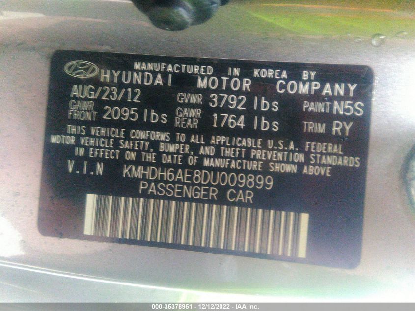 2013 HYUNDAI ELANTRA COUPE SE KMHDH6AE8DU009899