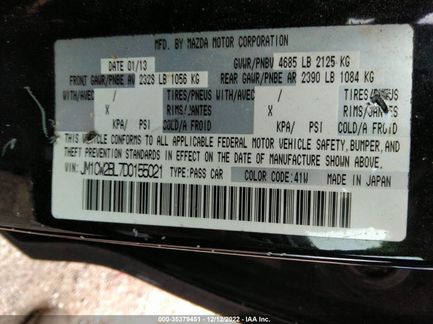 2013 MAZDA MAZDA5 SPORT - JM1CW2BL7D0155021