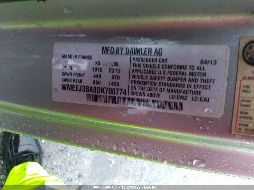 2013 SMART FORTWO PURE/PASSION WMEEJ3BA8DK700774