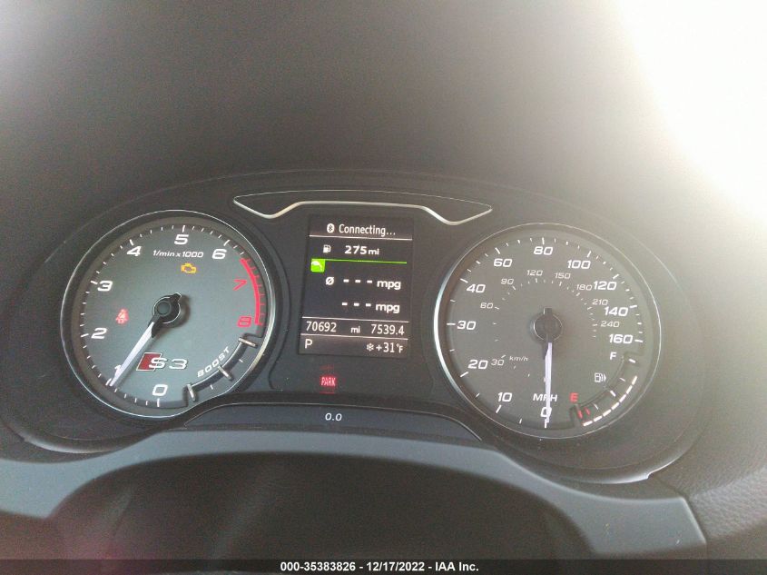 2015 AUDI S3/A3 2.0T PREMIUM PLUS WAUBFGFF3F1087422