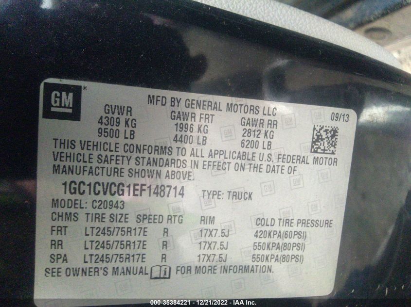 2014 CHEVROLET SILVERADO 2500HD WORK TRUCK - 1GC1CVCG1EF148714
